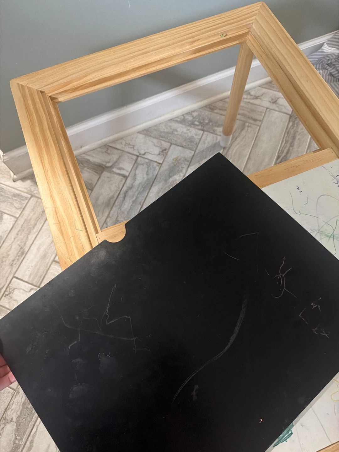Kids Wooden Art Easel Table with Whiteboard - photo 3