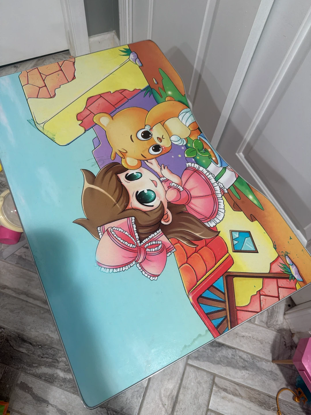 Kids Adjustable Height metal Desk Table
