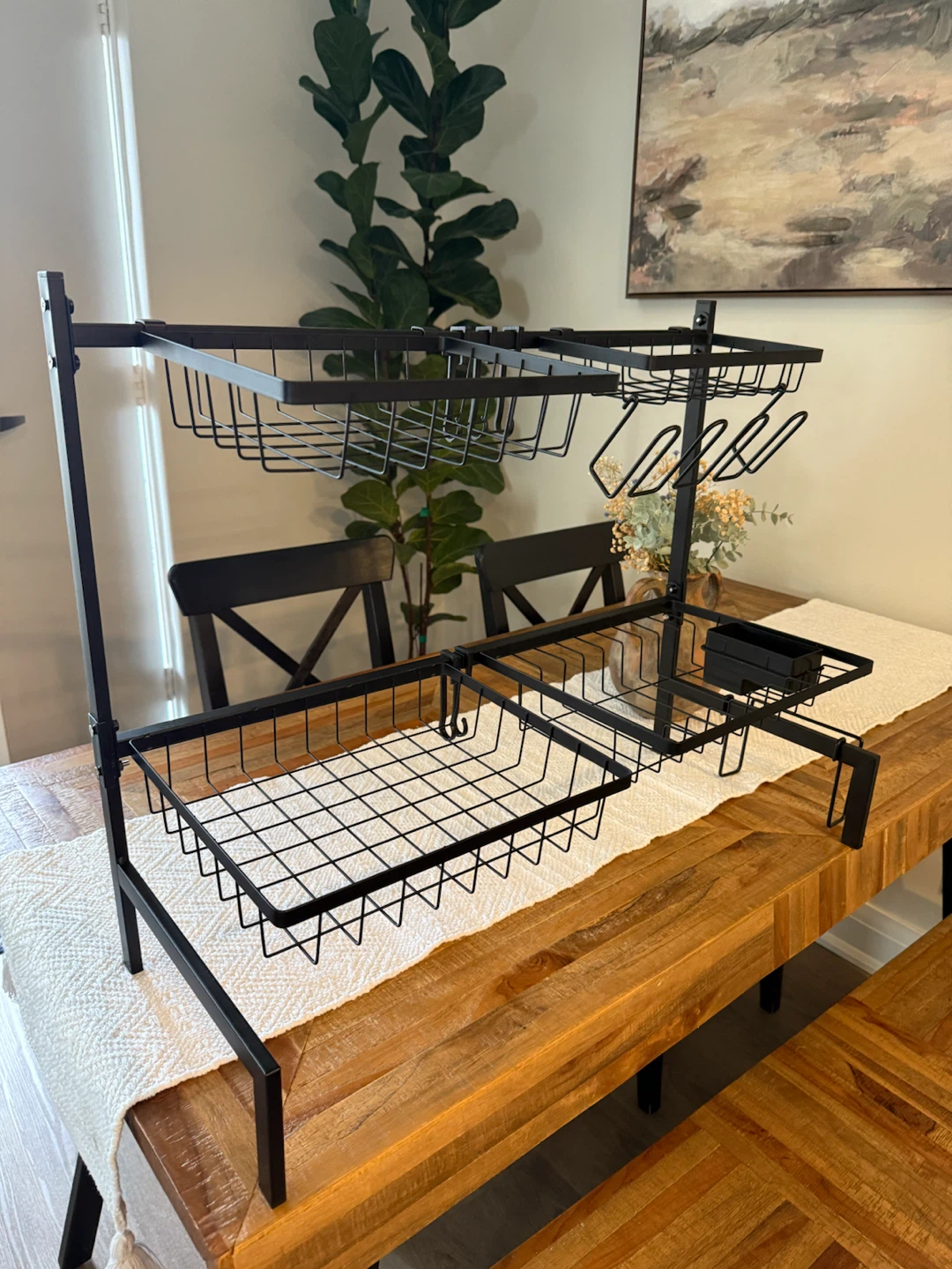 Black Metal Over-the-Sink Dish Drying Rack