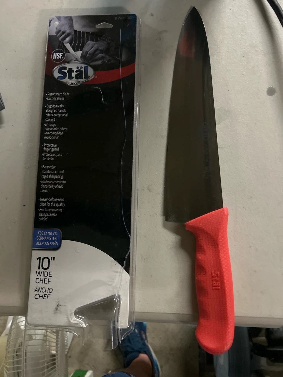 Stal Winco 10" Wide Chef Knife