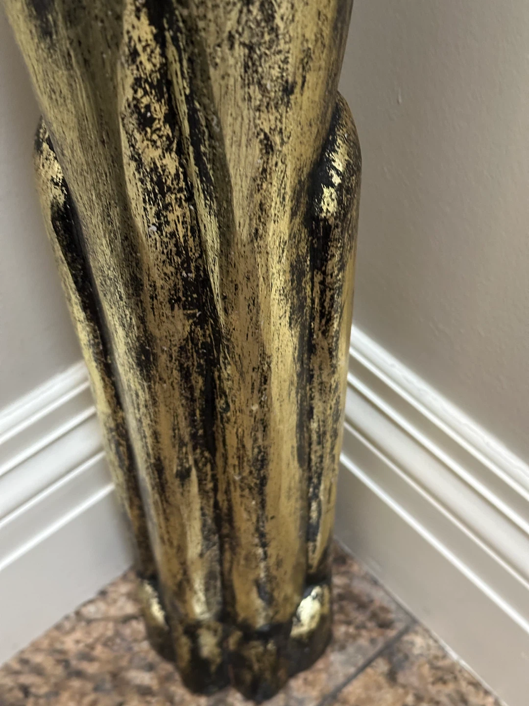 Tall Silver;Black and Gold wooden 40” tall Cat Figurine - photo 5