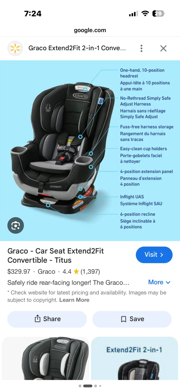 Graco Car Seat Extend2Fit Convertible - photo 5