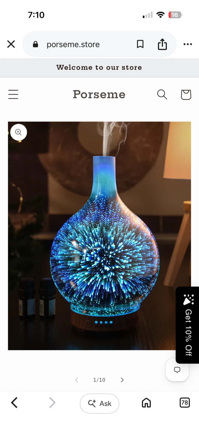 Colorful LED Night Lamp Humidifier + diffuser - photo 3