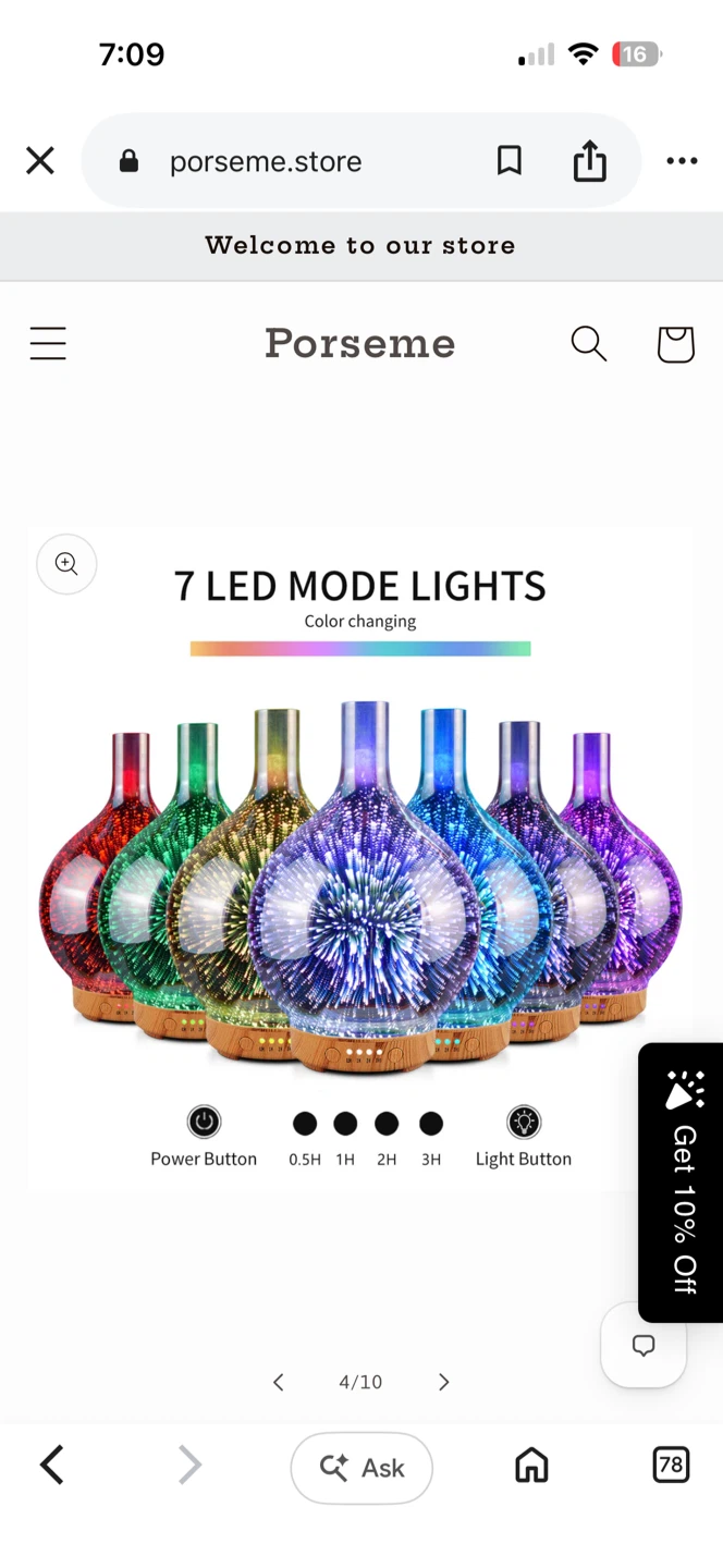Colorful LED Night Lamp Humidifier + diffuser - photo 4