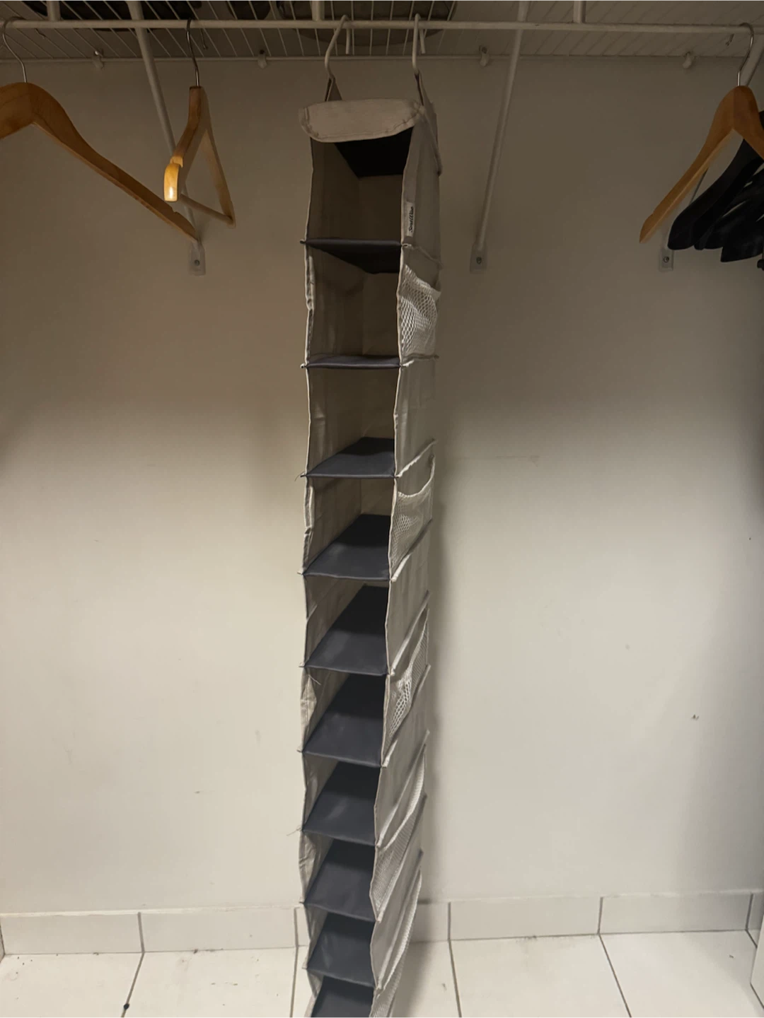 Grey 10-Shelf Hanging Closet Organizer