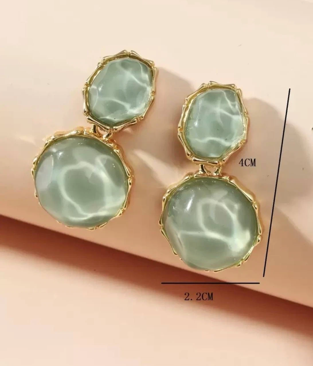 Green Jade-Style Drop Earrings - photo 5
