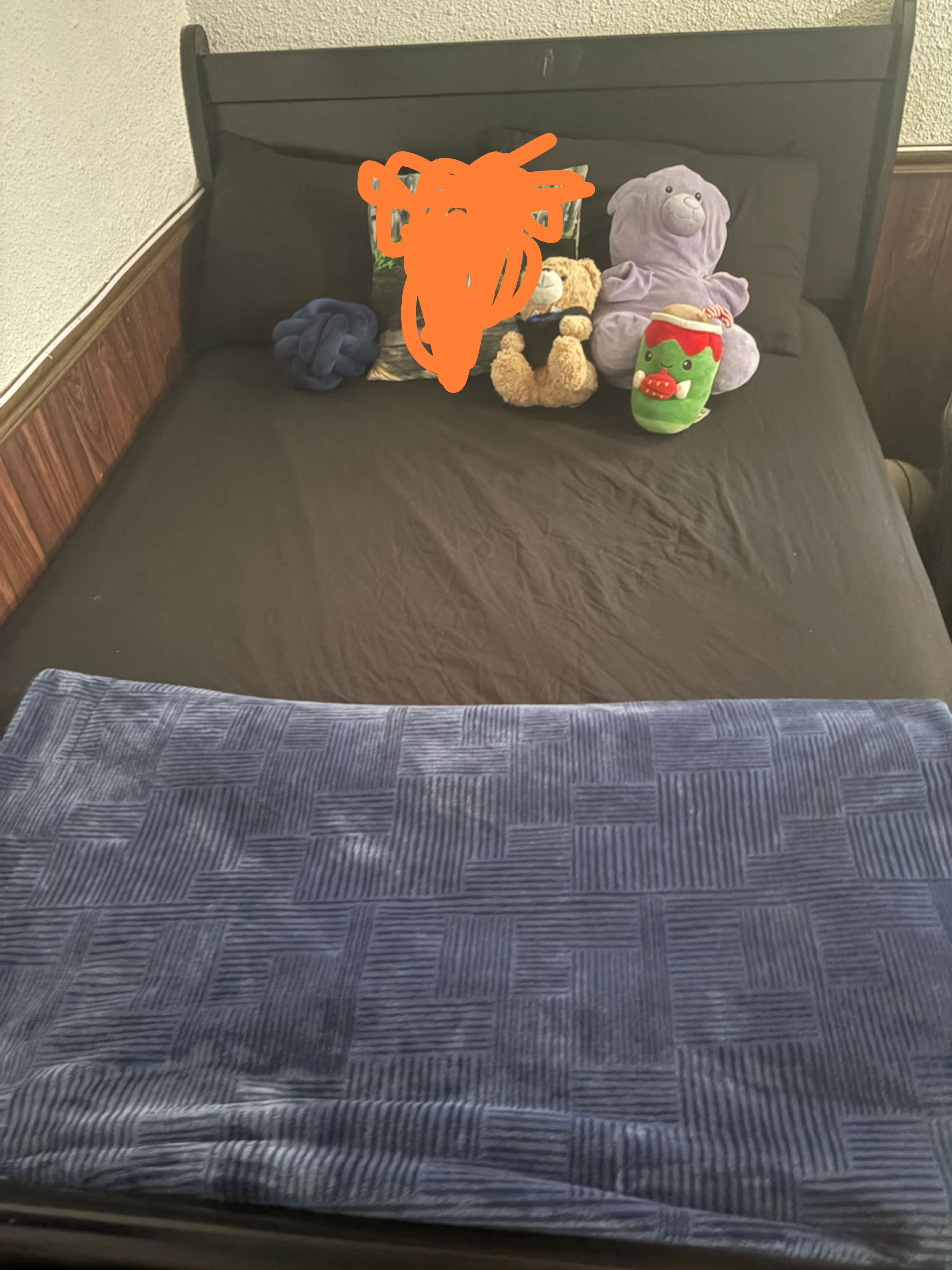Giving away  full size bed frame and box spring