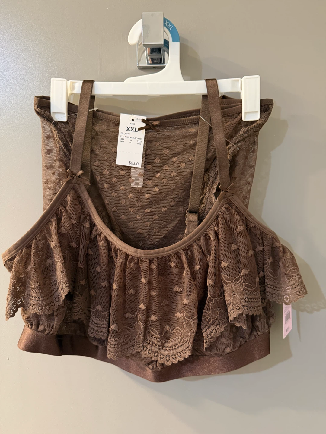 NWT! XXL Wild Fable Women's Lace Heart Bralette & Panty Set