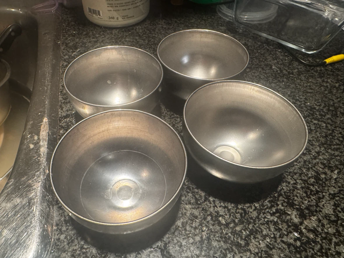 Set of 4 Small Metal Bowls