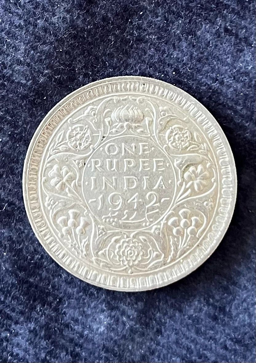 Vintage One Rupee Coin - India 1942