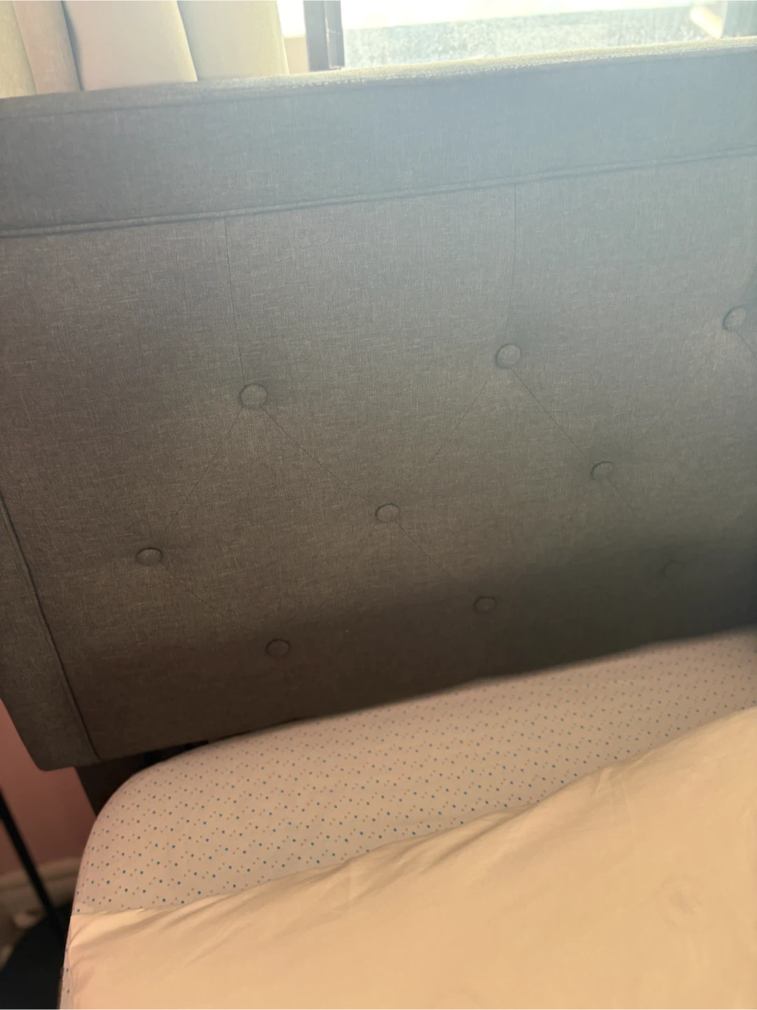 Grey Tufted Headboard Bed Frame