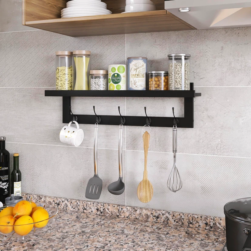 SMIBUY Coat Hooks with Shelf Wall-Mounted Coat Rack for Wall - photo 3
