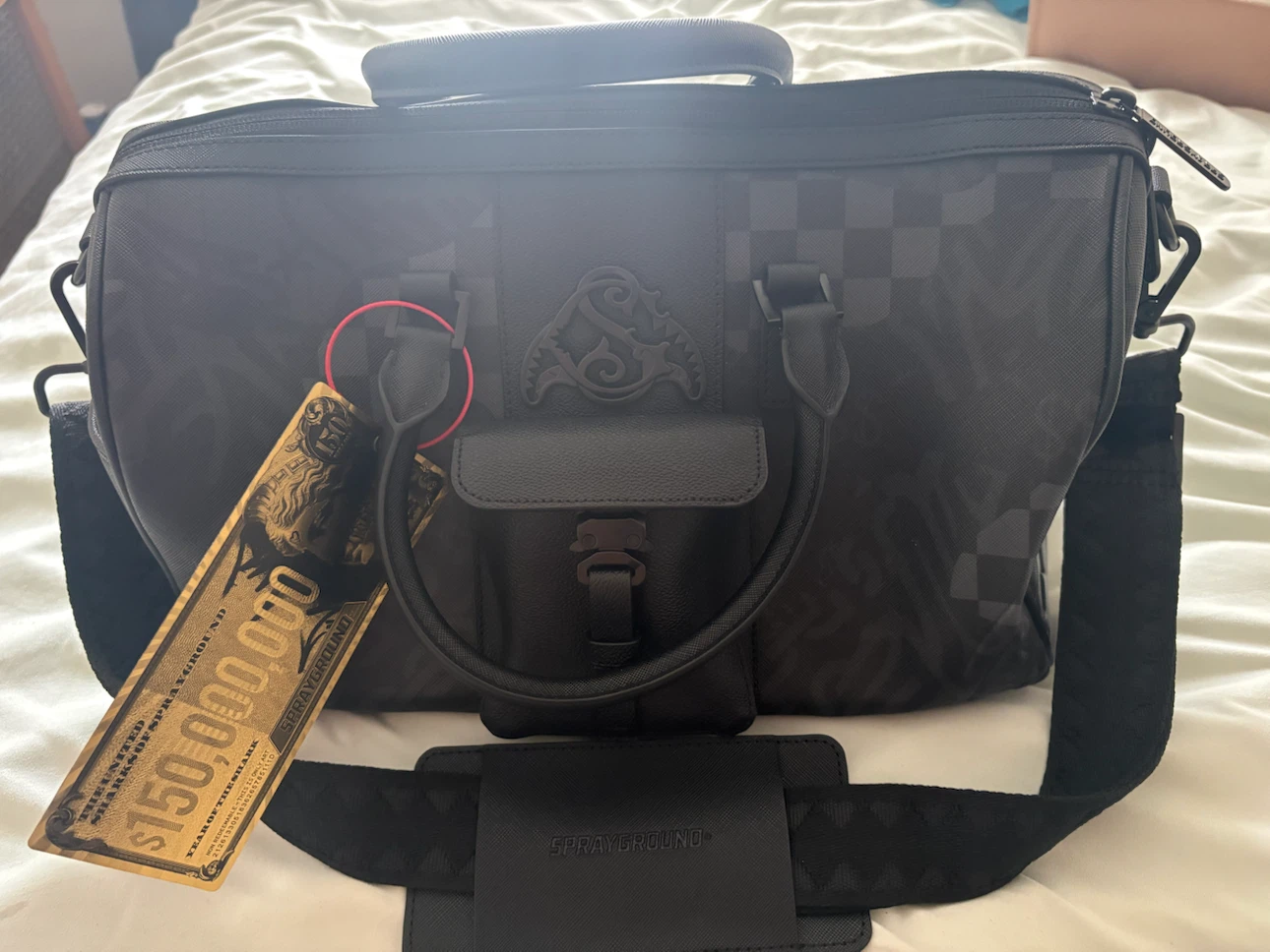 Sprayground Black Duffel Bag