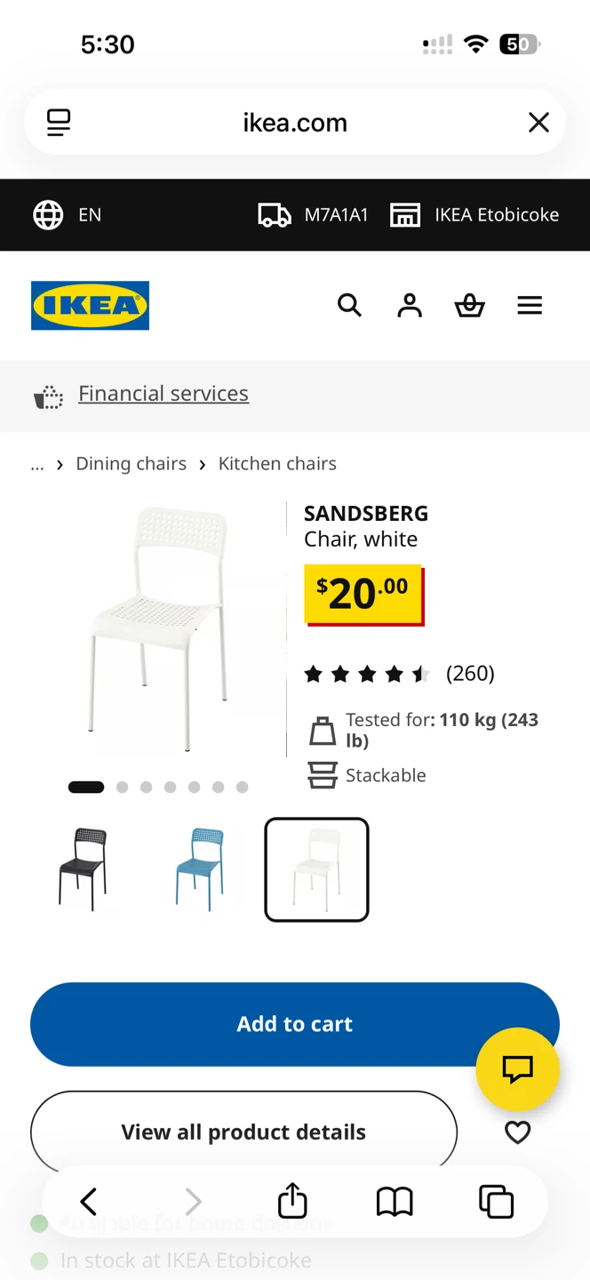 IKEA SANDSBERG Chair, white - photo 2