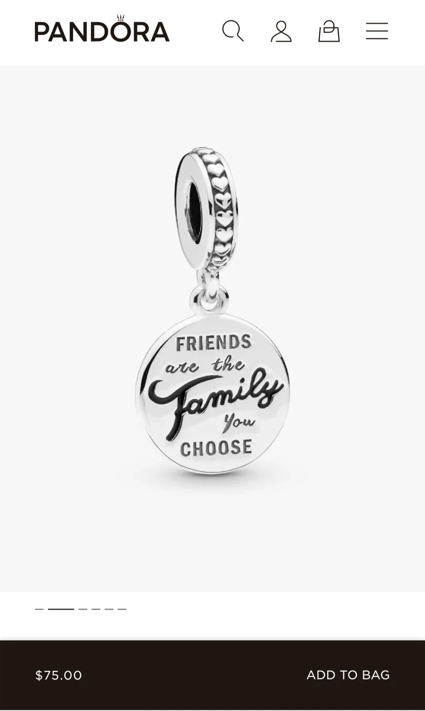 Pandora “Friends Are The Family You Choose” Charm