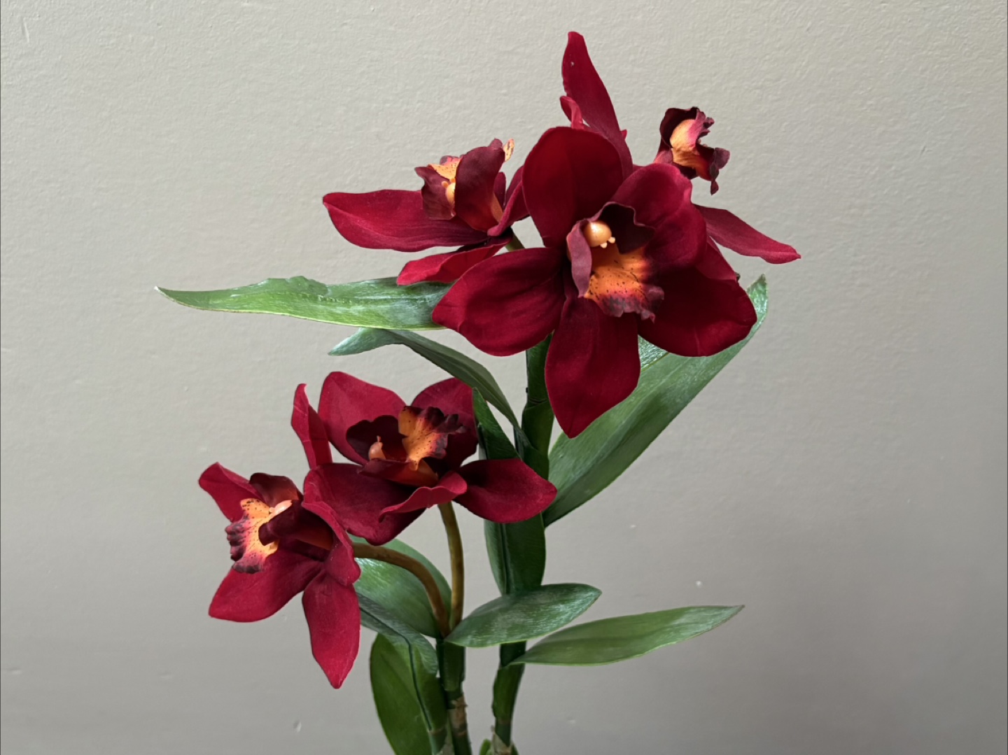 Artificial Red Orchid Plant in Decorative Urn 28” Tall - photo 3