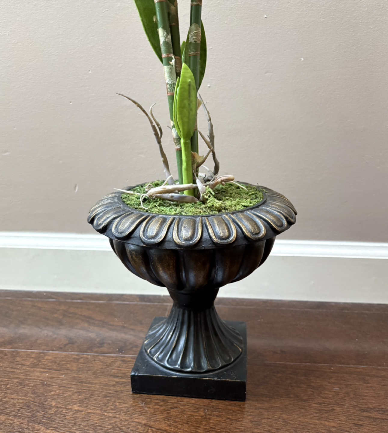 Artificial Red Orchid Plant in Decorative Urn 28” Tall - photo 2