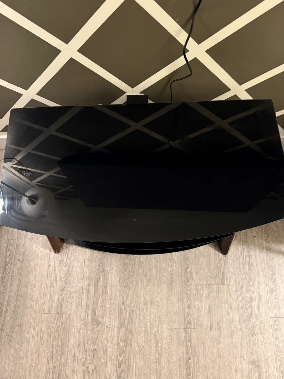 Black Glass 3-Shelf TV Stand - photo 4