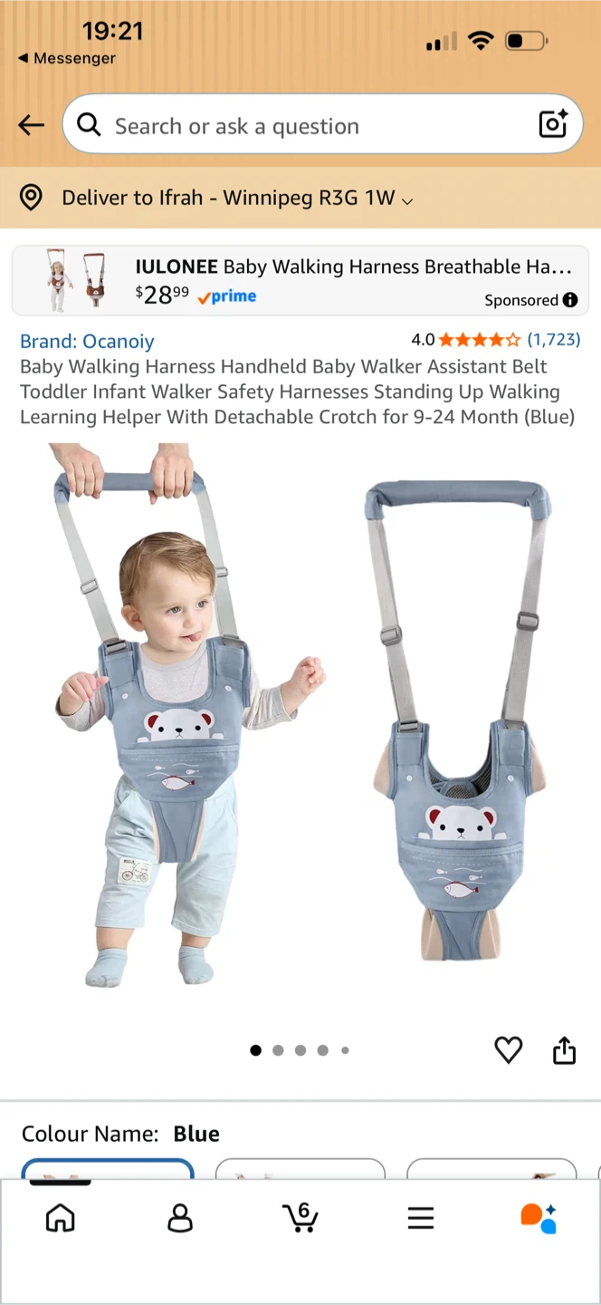 Ocanoiy Baby Walking Harness - Blue