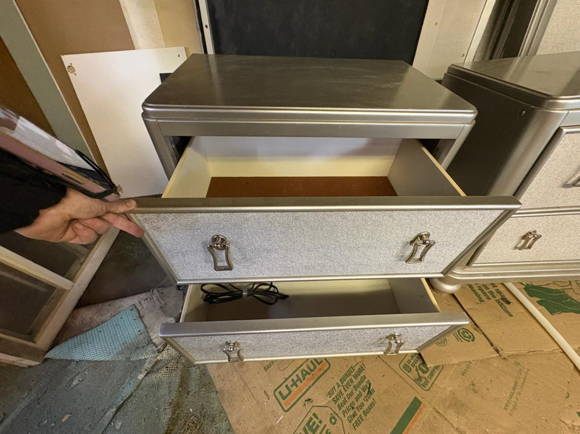 MUST GO ASAP! Two Silver 2-Drawer Nightstand - photo 2