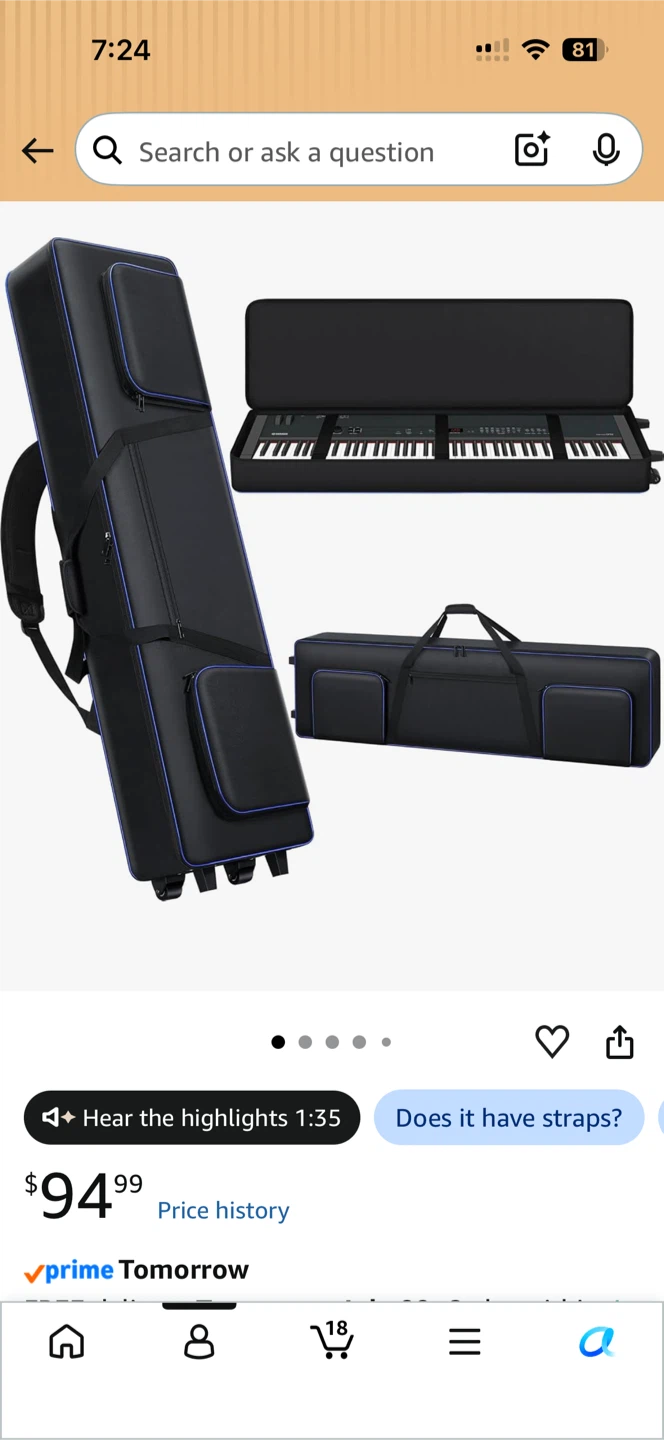 Aleemin 88 Key Keyboard Gig Bag with Wheels - photo 4