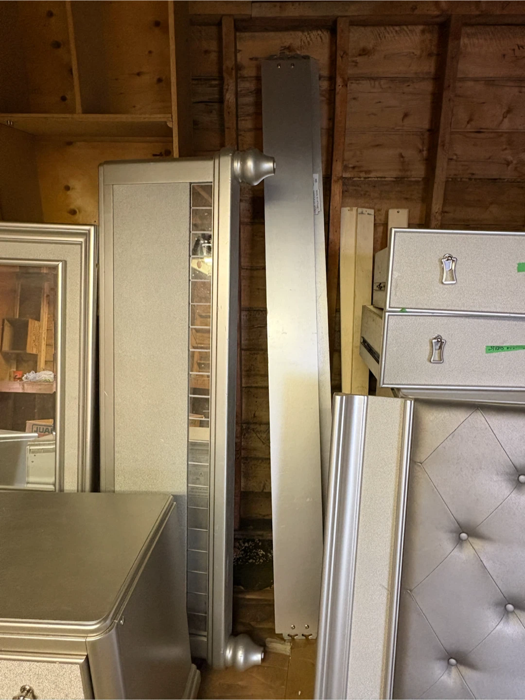 MUST GO ASAP!!! Queen Silver Tufted Headboard with Frame