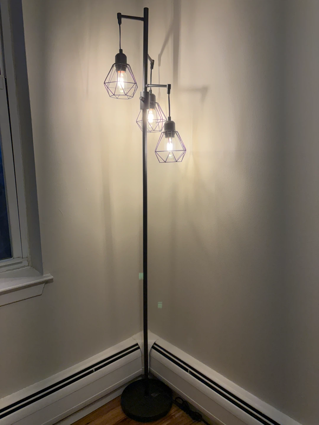 Ikea Black 3-Light Floor Lamp