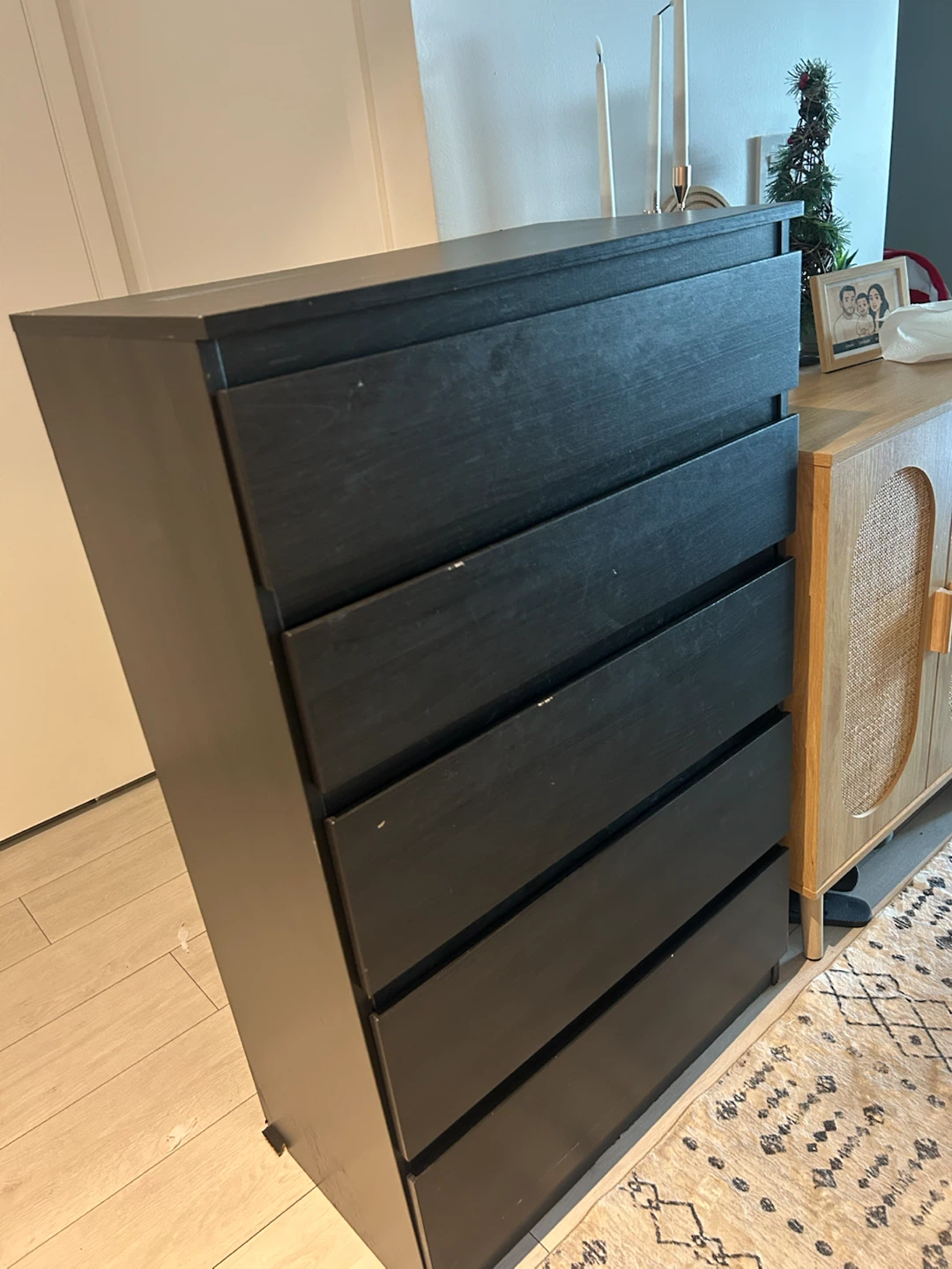 Black 5-Drawer Dresser. Chest of drawers - photo 4