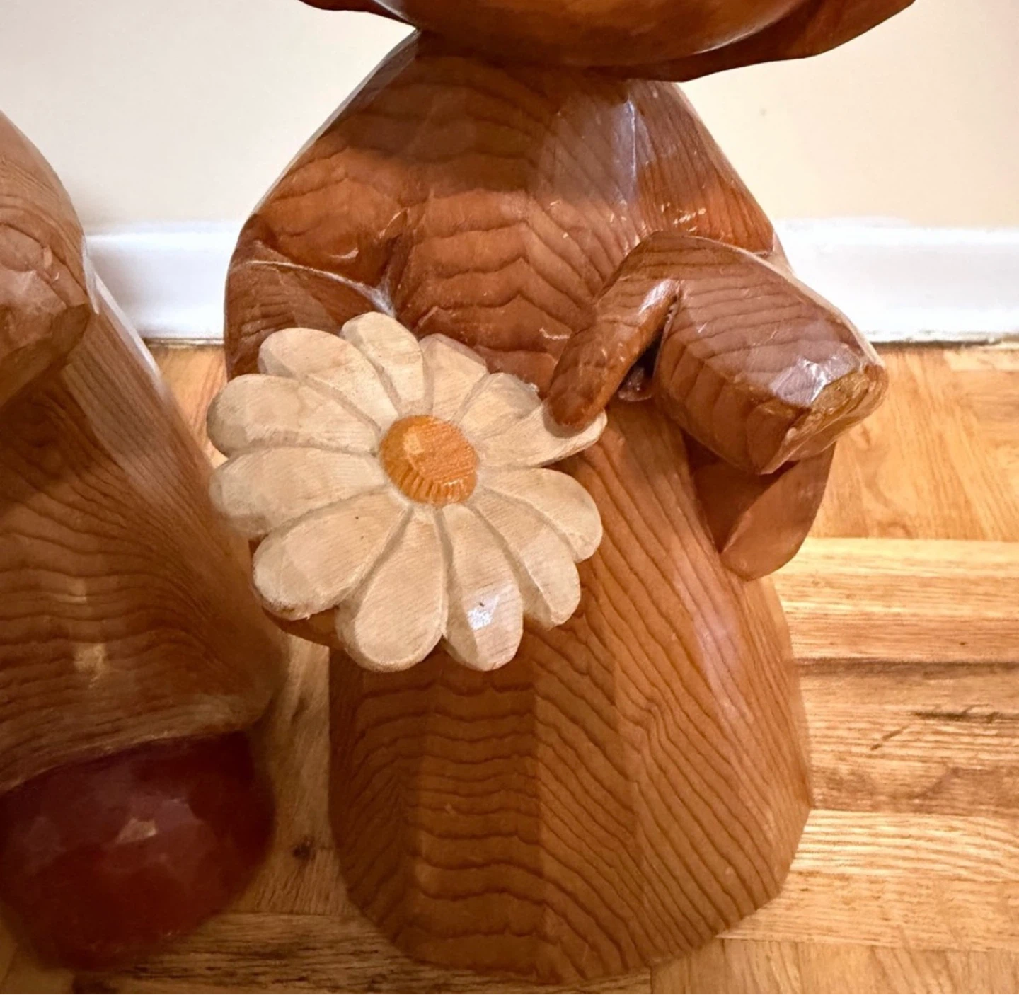 Japanese Vintage Handmade Wood Sculpture Girl Boy - photo 4