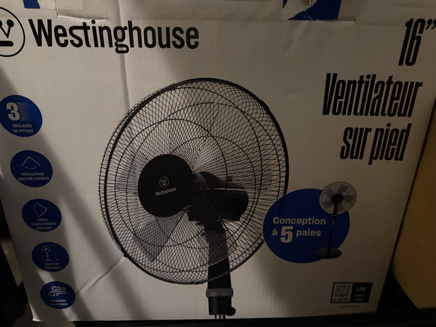Westinghouse 16" Oscillating Pedestal Fan