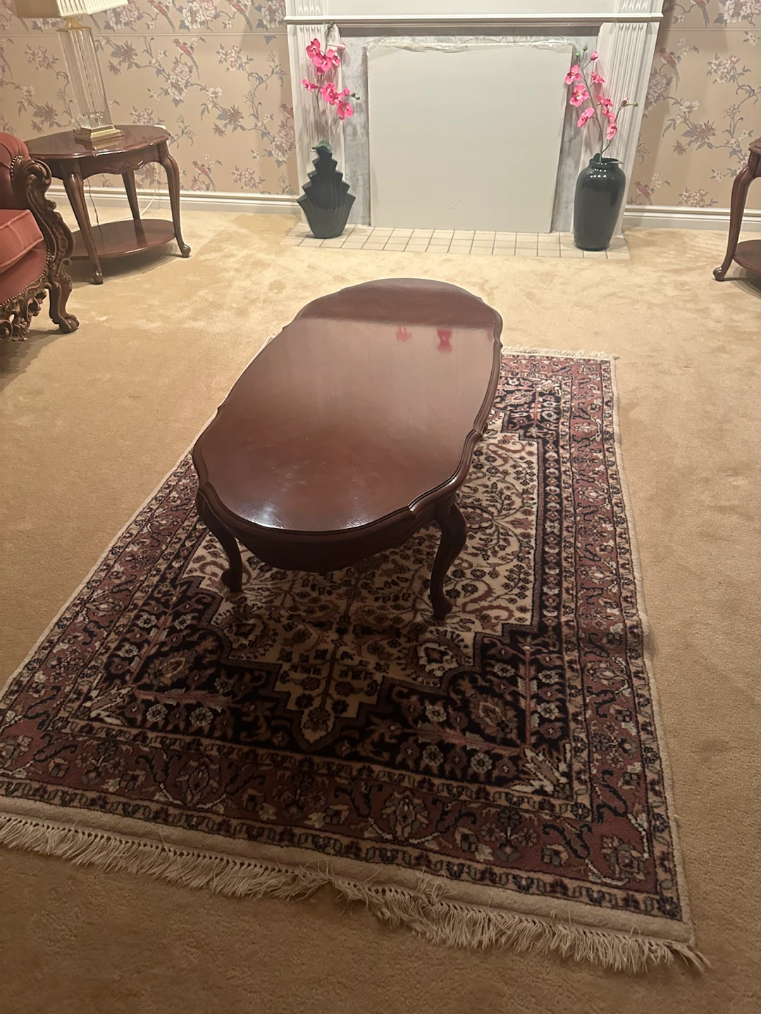 MOVING SALE Glass Bar Cart, marble tables, wooden table - photo 3