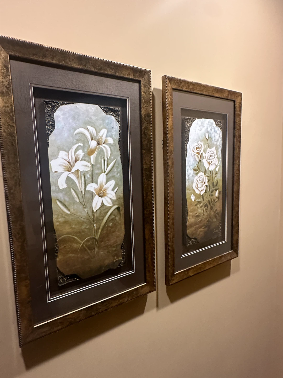 MOVING SALE Framed Wall Art - Floral and Vase Prints (Set of 3)