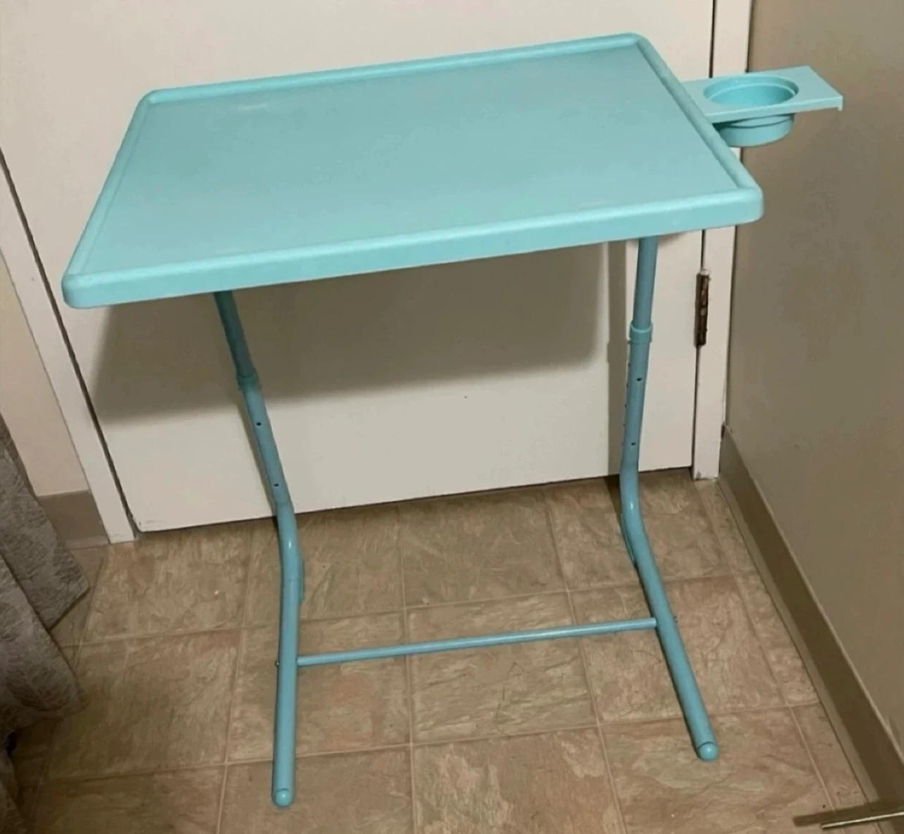 🌱 Lap Desk / TV Tray Table, with Built-in Cup Holder - Aqua/Blue - photo 2