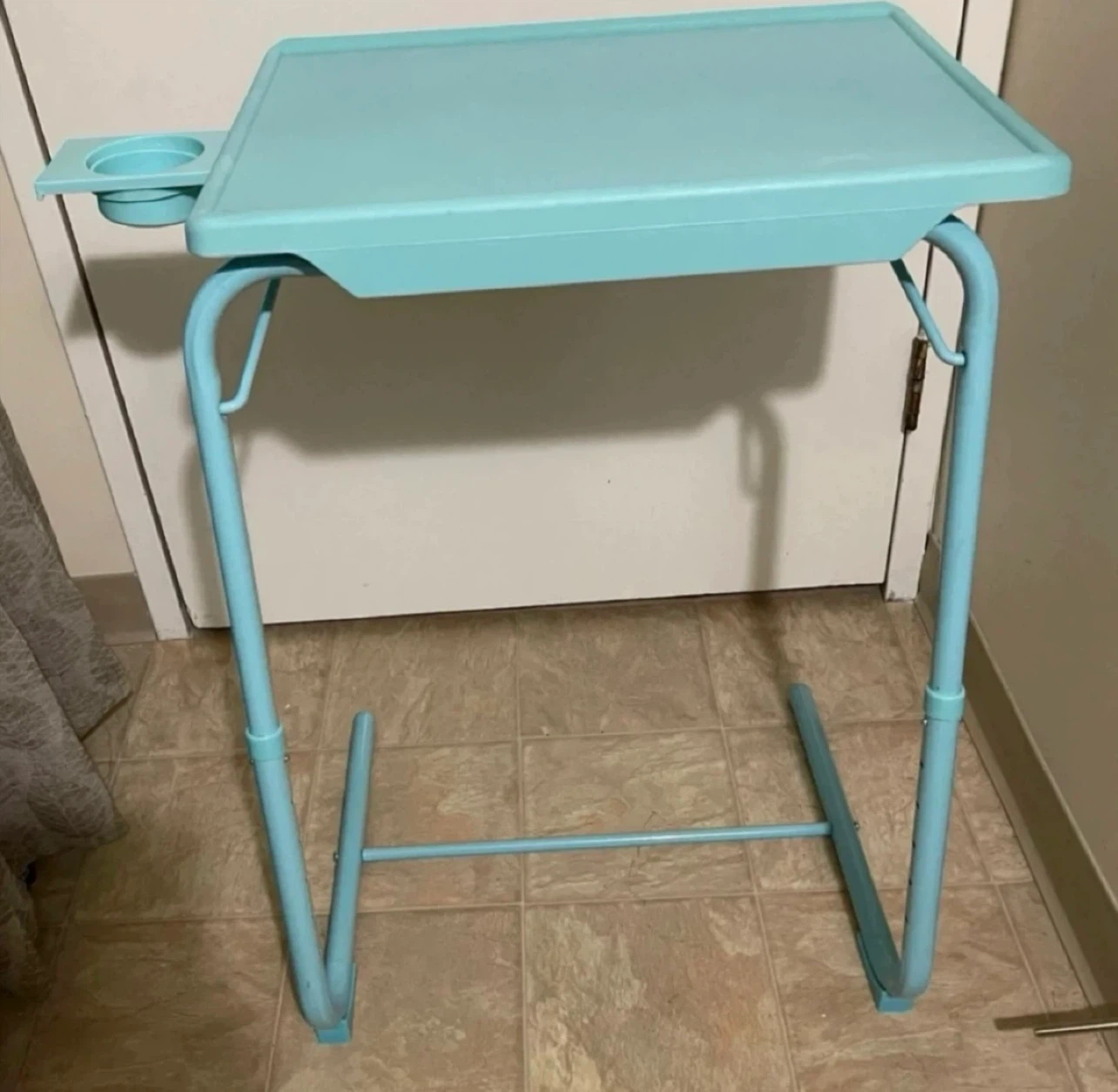 🌱 Lap Desk / TV Tray Table, with Built-in Cup Holder - Aqua/Blue - photo 4