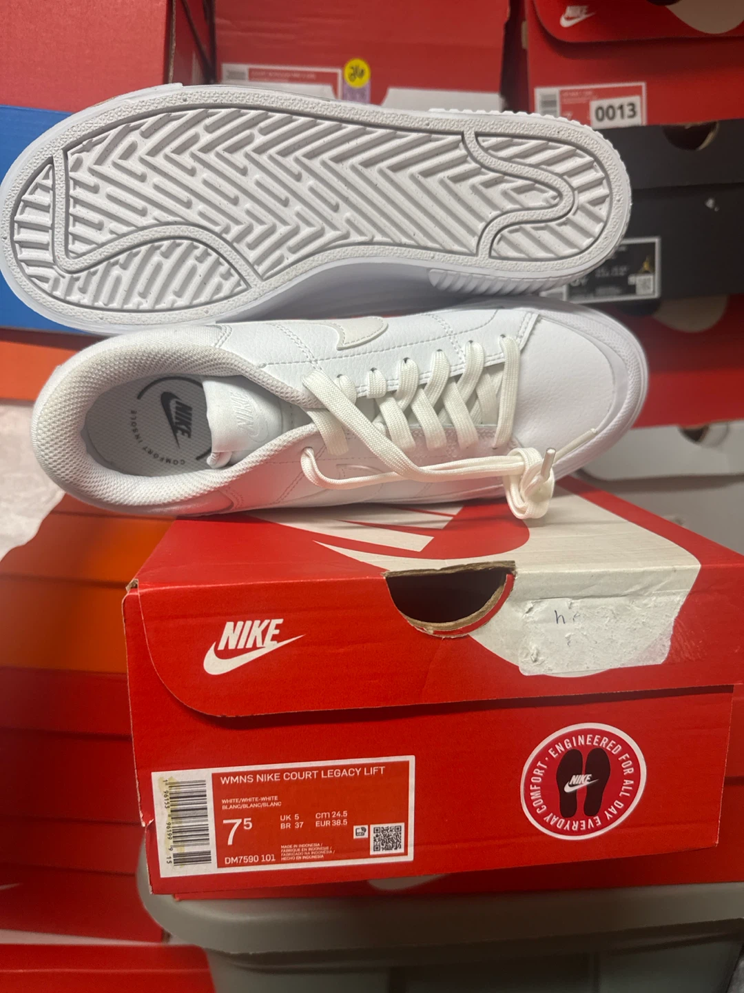 Nike WMNS Court Legacy Lift White Sneakers Size 7.5 - photo 4