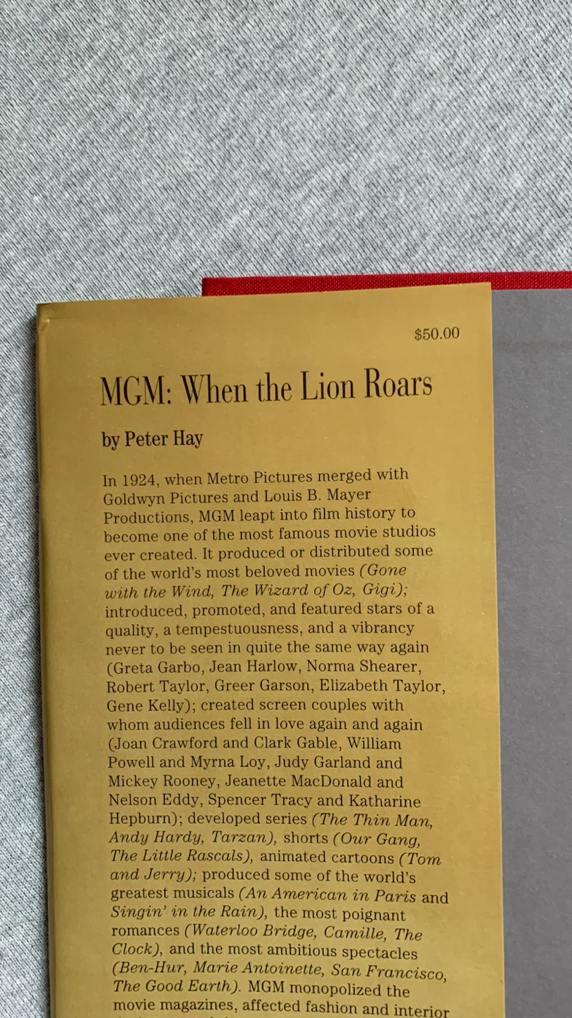 MGM: When The Lion Roars by Peter Hay Book ~ First Edition - photo 5