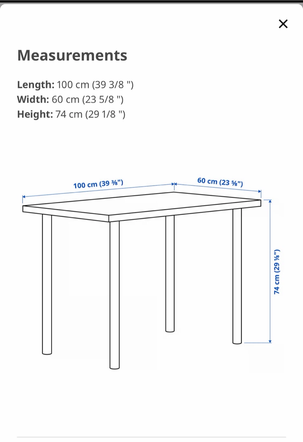IKEA LINNMON / ADILS White Table