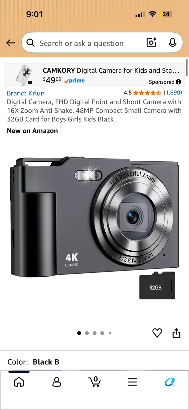 (UNOPENED) KRLUN Digital Camera - Black - photo 3