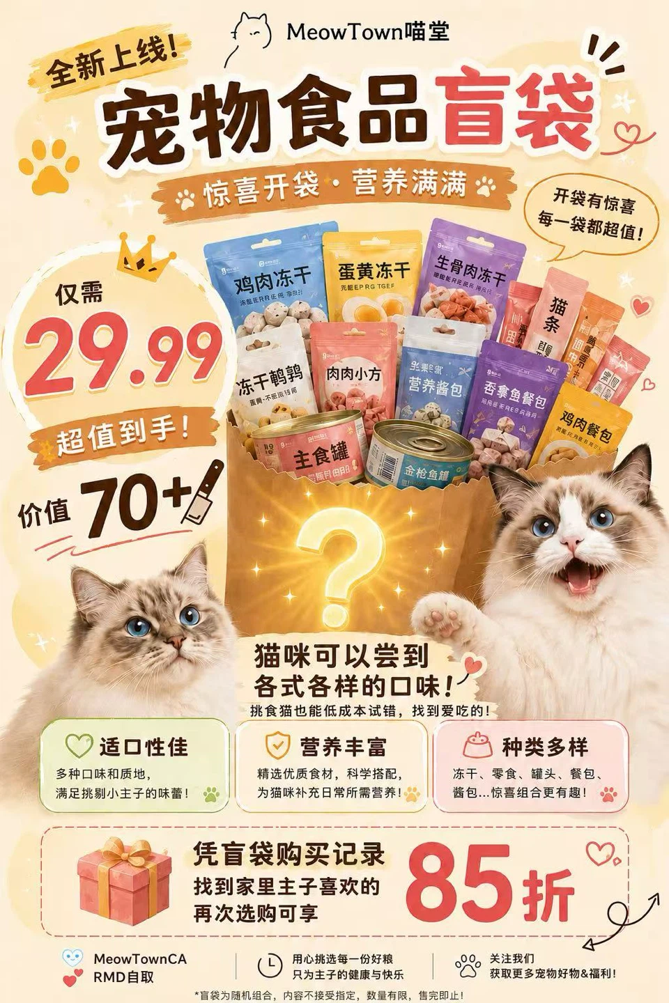 MeowTown Pet Food Surprise Bag