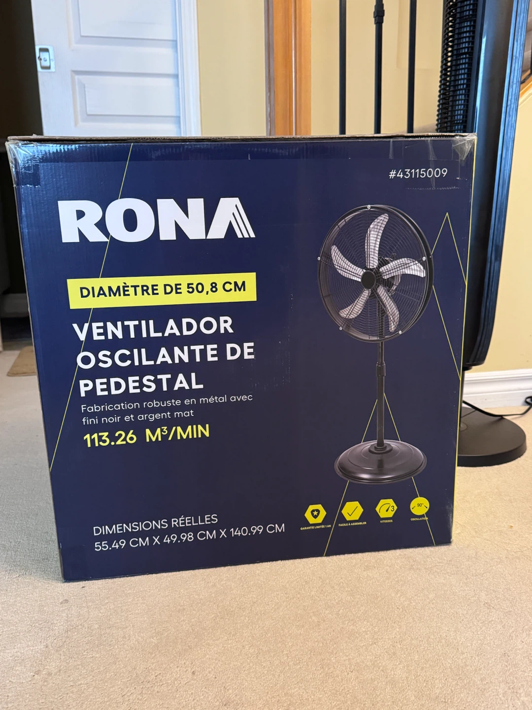 Rona 20-in Oscillating Pedestal Fan - photo 4