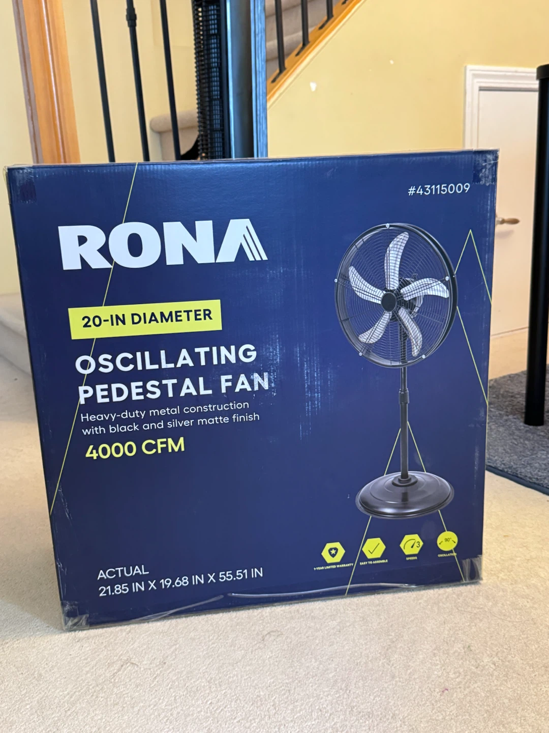 Rona 20-in Oscillating Pedestal Fan - photo 5