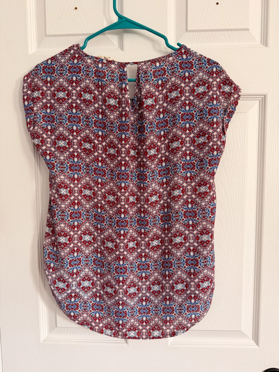 Like New Pink Rose Women's Print Blouse - Size S - photo 3