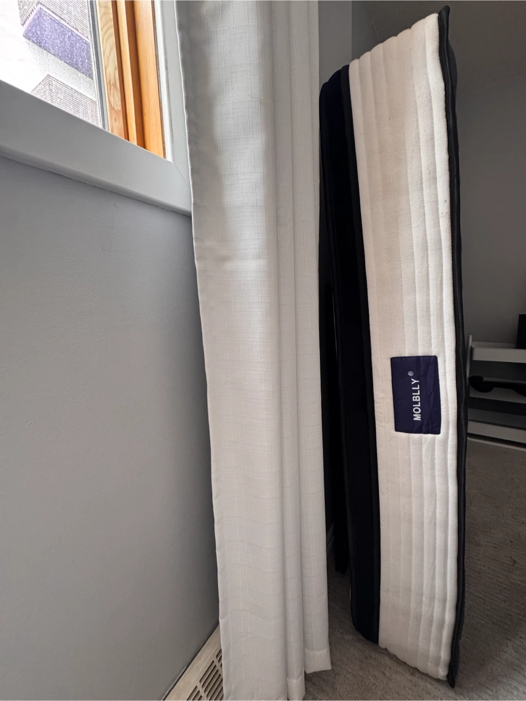 “MOLBLLY” Queen Mattress (Like NEW!) + Foldable Steel Bed Frame - photo 3