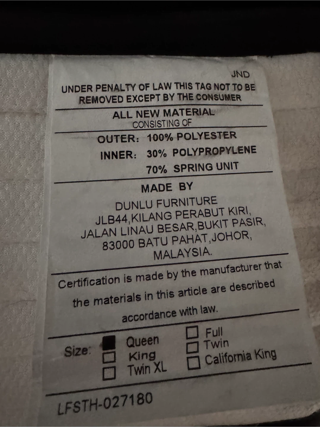 “MOLBLLY” Queen Mattress (Like NEW!) + Foldable Steel Bed Frame - photo 4