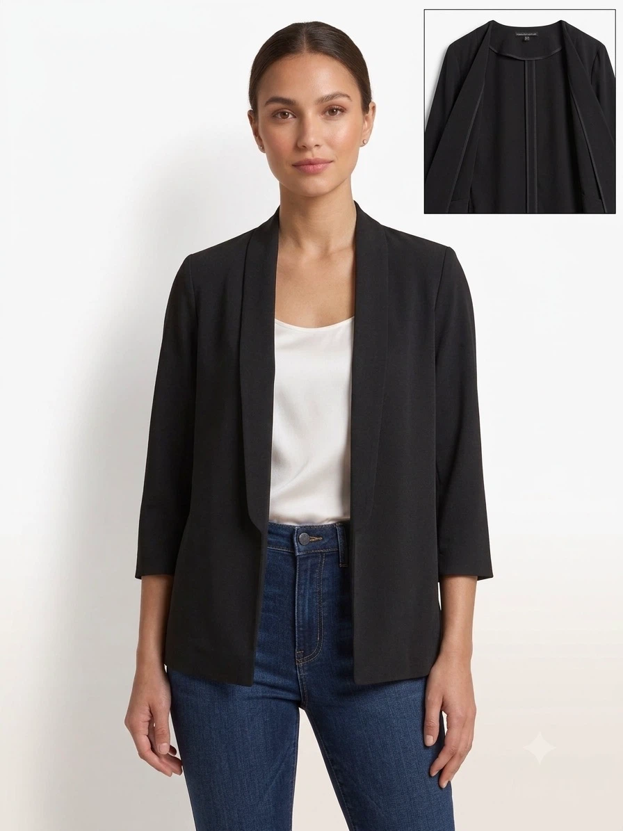 Stylish / Relaxed Fit Harlowe & Graham Open Front Blazer