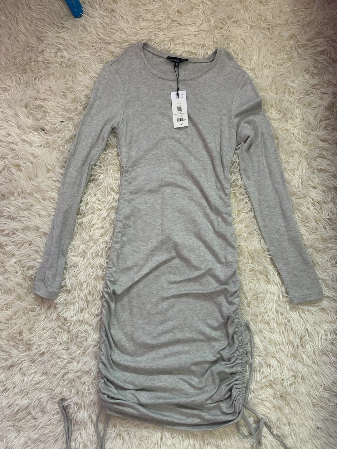 Dynamite Grey Ruched Bodycon Dress