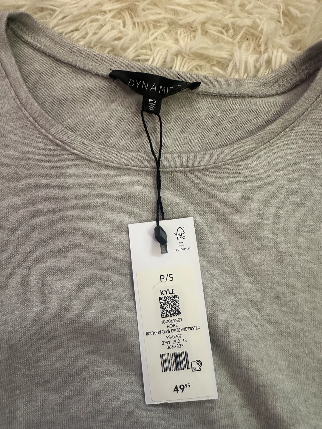 Dynamite Grey Ruched Bodycon Dress - photo 2