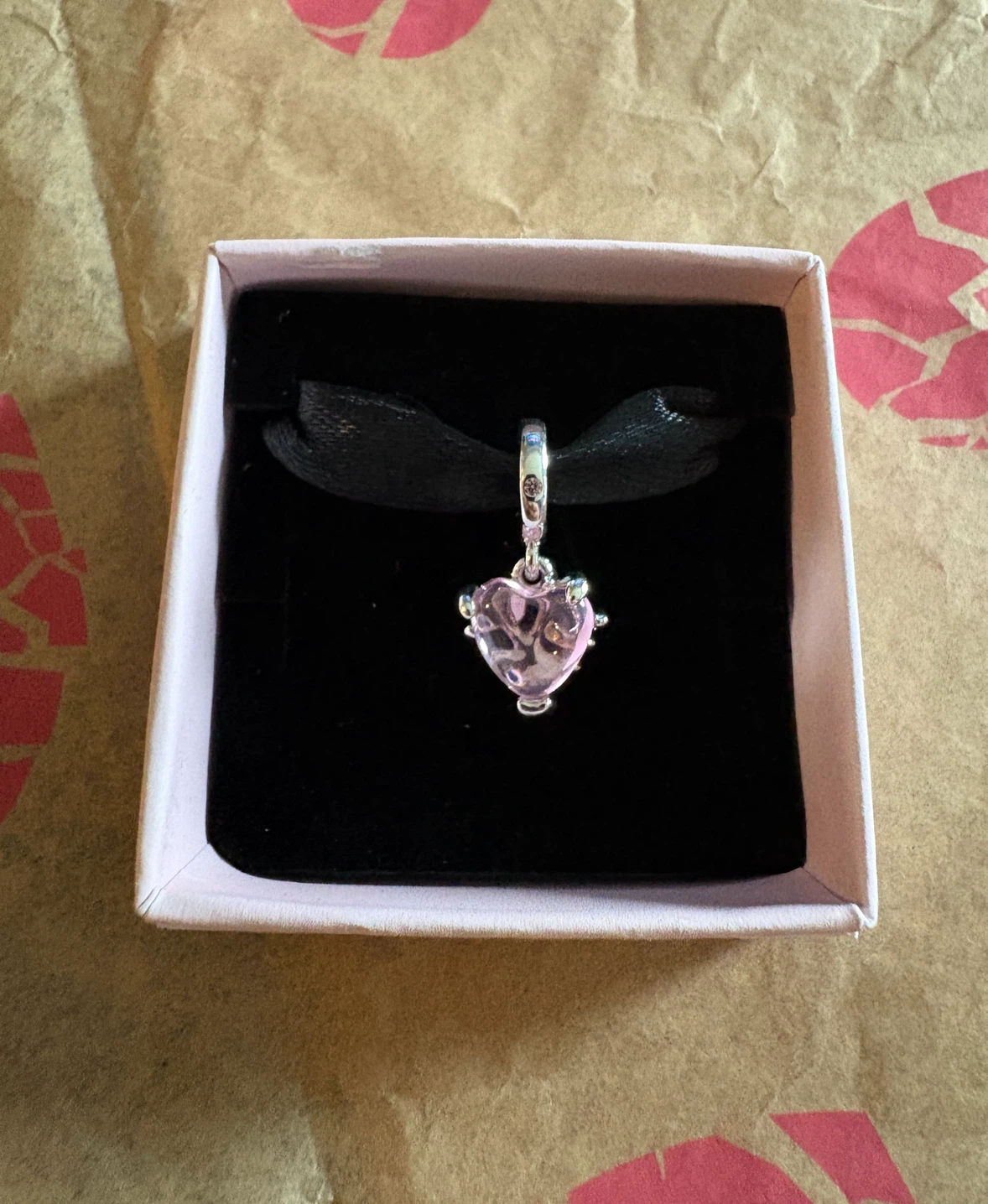 Pandora Pink Family Tree & Heart Dangle Charm