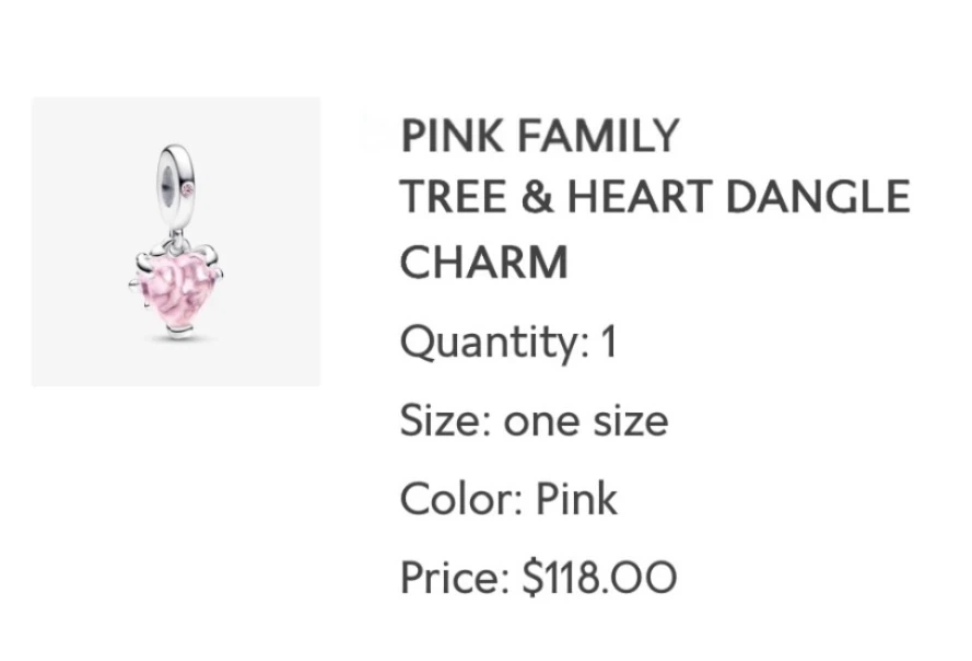 Pandora Pink Family Tree & Heart Dangle Charm - photo 4