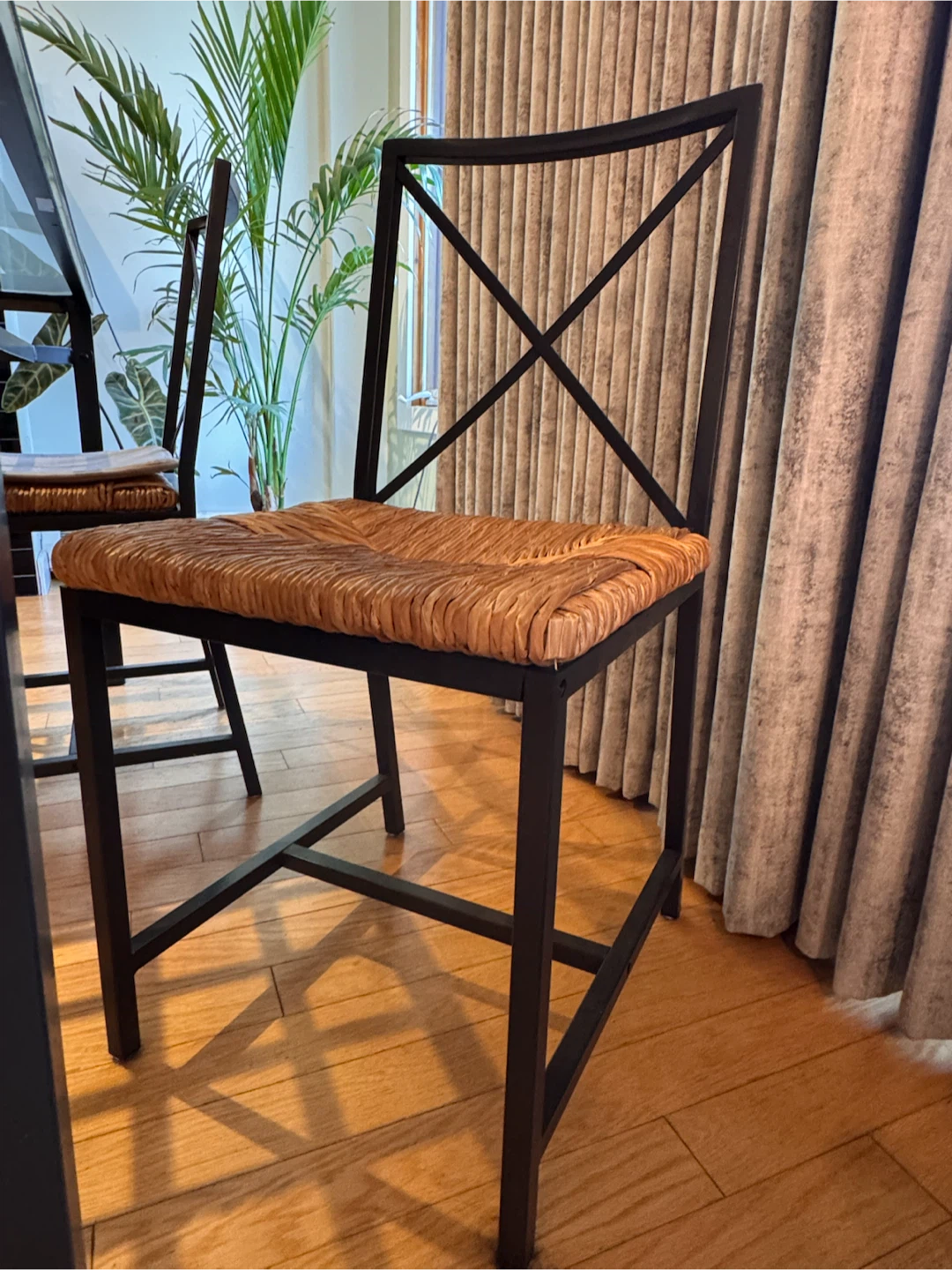 Glass Table w/ Six Chairs - Wicker & Steel - “GRANAS” / IKEA - photo 5